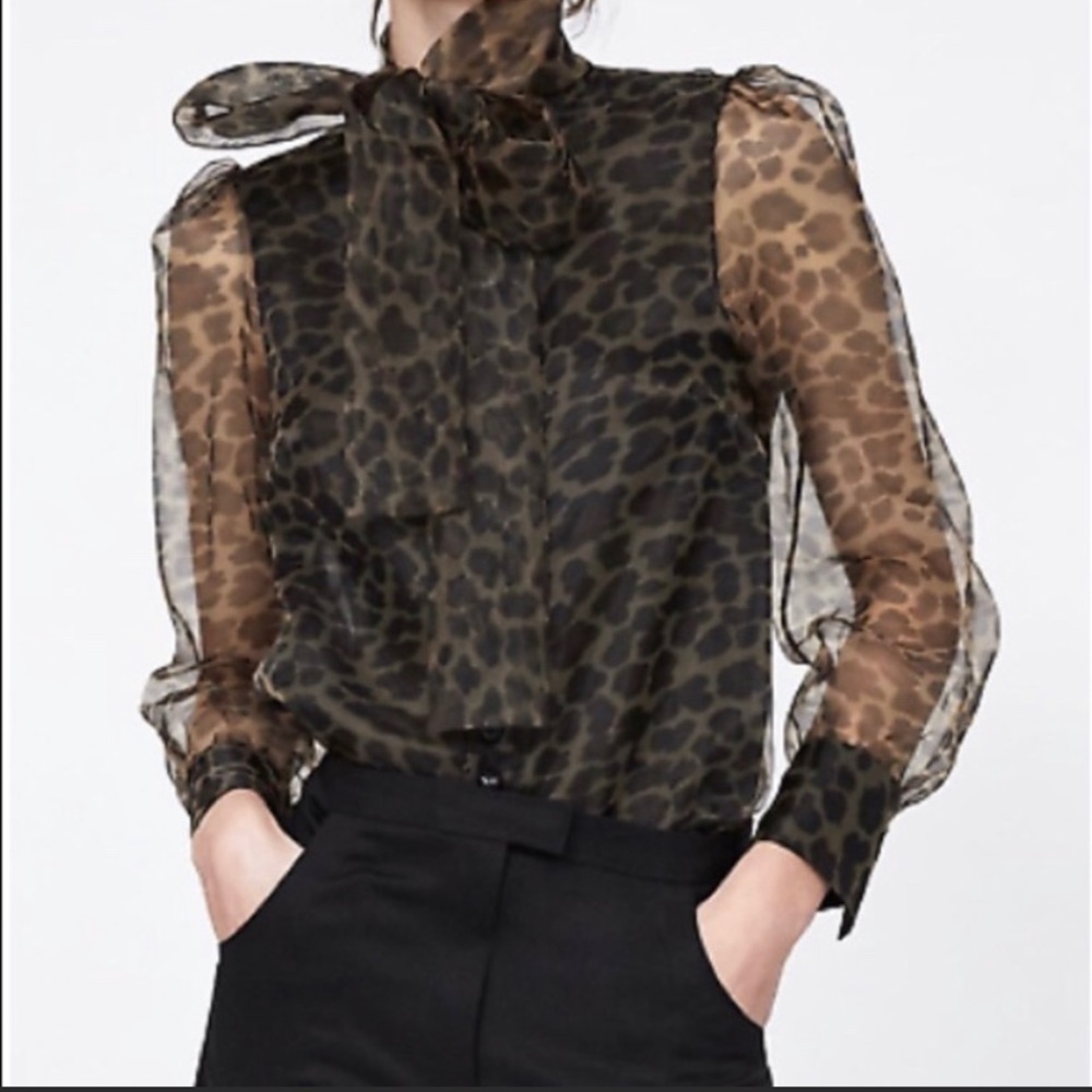 Zara animal print organza blouse - Picture 7 of 8